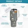 thumbnail image 2 of Yayeee 40oz Stainless Steel Tumbler with Straw and Handle Double-Wall Insulated Travel Water Bottle, Gray Halloween Dancing, 2 of 8