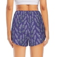 thumbnail image 3 of Picia Lavender Flowers Pattern Women's 2 in 1 Athletic Running Shorts High Waisted Workout Casual Gym Sweat Shorts with Comfy Liner Zipper Pockets-Large, 3 of 9