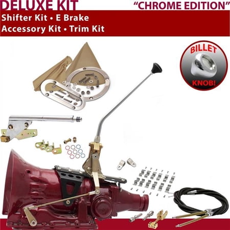 American Shifter 2004R Shifter Kit Chrome 12 in. E Brake Cable Clamp Clevis Trim Kit for F16B3