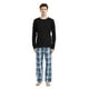 thumbnail image 4 of GLOBAL Conjunto de Pijama de Franela y Playera de Manga Larga para Hombre 100% Algodón Cuadros Azules y Blancos M, 4 of 6