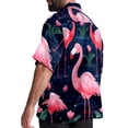 thumbnail image 3 of Flamingo Tropical Rainforest Men's Short Sleeve Poplin Shirt with Spread Collar Tops, Casual Printed Button Down, Summer Beach Shirt for Men - Unisex, Stylish Men's Shirts, 3 of 6