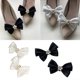 thumbnail image 2 of Zapato de novia con lazo blanco y negro y hebilla de nudo, decoración de moda para mujer y niña, 2 of 5