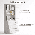 thumbnail image 5 of RichYa 71'' Tall Bookcase with 3 Drawers,3 Tier Display Bookshelves for Home Office,Living Room,White, 5 of 8