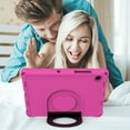 thumbnail image 4 of Dteck Kids Case for Samsung Galaxy Tab A8 10.5 inch 2022 SM-X200/SM-X205/SM-X207, Lightweight EVA Kids Friendly Shockproof 360 Rotating Grip Handle Folding Stand Cover - Rose, 4 of 6