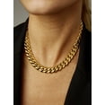 thumbnail image 4 of FaithHeart Chunky Miami Cuban Link Chain Necklace for Men Gold Plated Stainless Steel Hip Hop Chains Necklaces 14mm Width 28 Inches Length Jewelry Gift for Husband Boyfriend Valentine's Day, 4 of 9