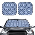 thumbnail image 2 of Kll Stylized Flowers Vintage Boho Windshield Sun Shade 2-Piece Foldable Car Front Window Sunshade For Most Sedans Suv Truck- Medium, 2 of 7