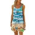 thumbnail image 3 of VBTAPA Sundresses for Women Sleeveless Beach Coconut Tree Print Mini Tank Dress Summer Casual Vacation Dresses Hawaiian Beach Party Dress Lightning Sales Multicolor XL, 3 of 7