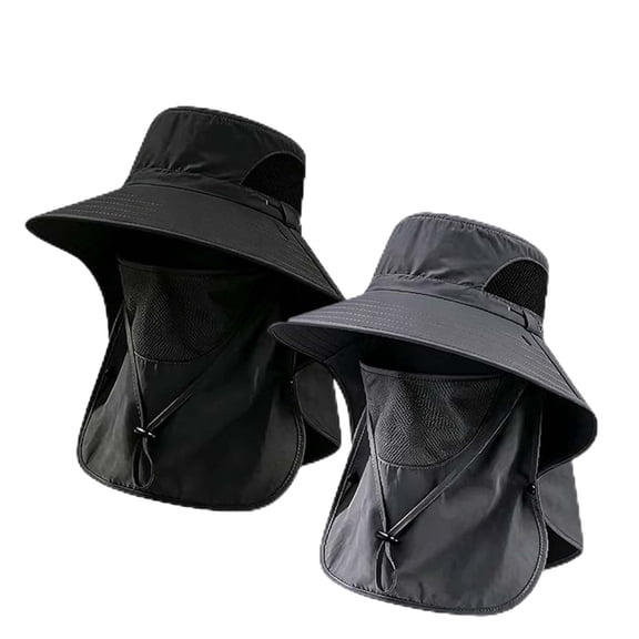 UV Protection Outdoor Fisherman's Hat with Detachable Mesh Face Mask,Adjustable Design, Unisex,Suitable for Hiking and Fishing.