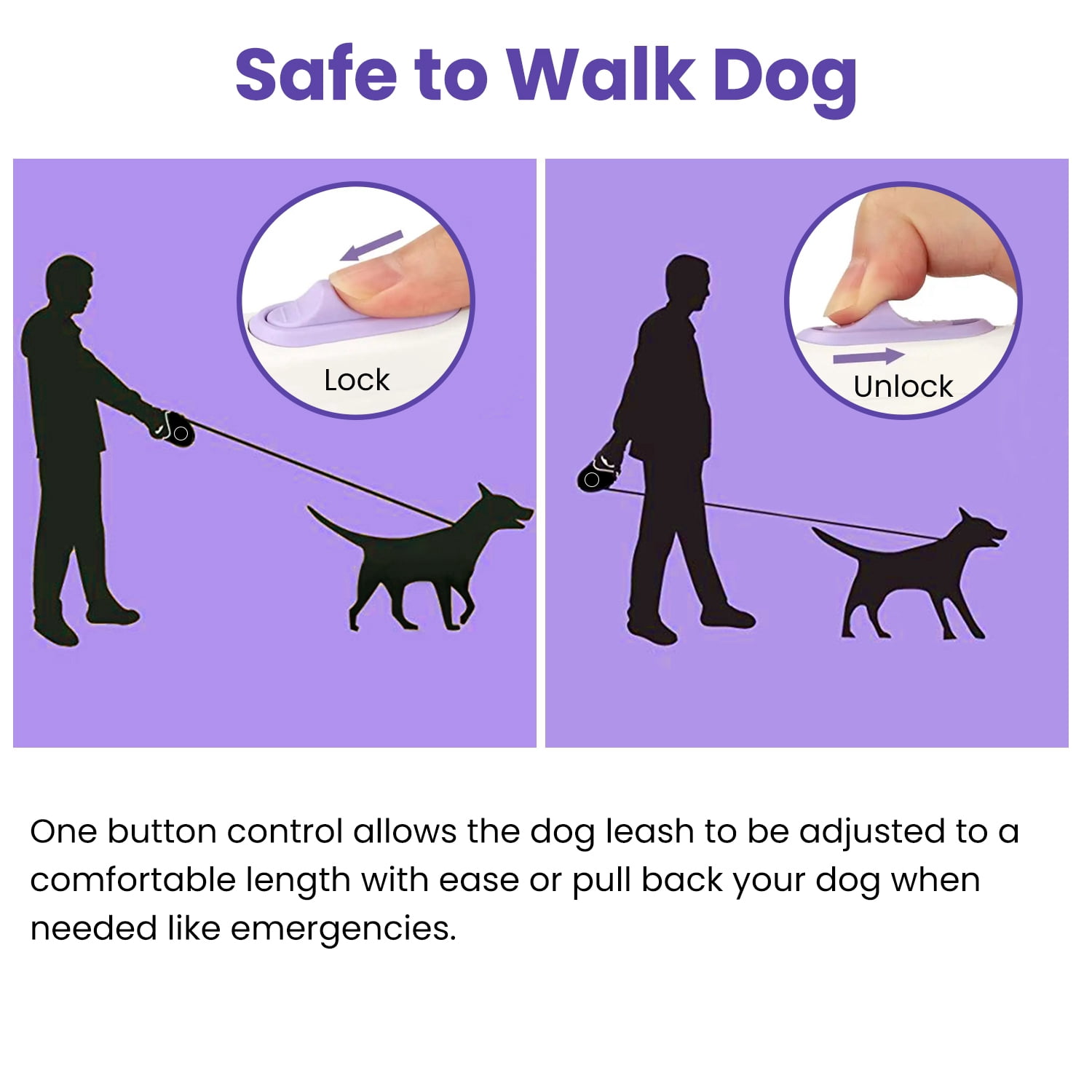 16FT Retractable Dog Leash TeqHome Dog Walking Leash with Dispenser Poop Bags LED Light Fit for 66-110lbs Non-slip Ergonomic Handle Lockable Orange