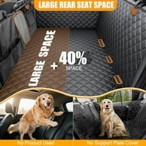 Hard Bottom Dog Seat Cover, Dog Car Seat Cover for Back Seat with Tablet Holder and Foldable Food Tray, Waterproof Back Seat Extender for Dogs Suitable for Baby Seats Hold 420 lbs for Car/SUV