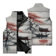 thumbnail image 5 of Chaleco sin mangas de otoño e invierno para hombre, nuevo, con estampado japonés Ukiyoe, ropa para exteriores, para caminar por la calle, resistente al viento, cálido, chaleco superior, 5 of 5