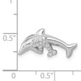 thumbnail image 4 of Finest Gold 14K White Gold Diamond Dolphins Chain Slide Pendant, 4 of 4