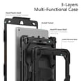 thumbnail image 6 of Case for iPad 9th 8th 7th Gen 10.2 inch 2021 2020 2019 with Screen Protector, 360 Degree Rotating Kickstand Hand Strap Heavy Duty Shockproof Cover with Shoulder Strap, Black, 6 of 7