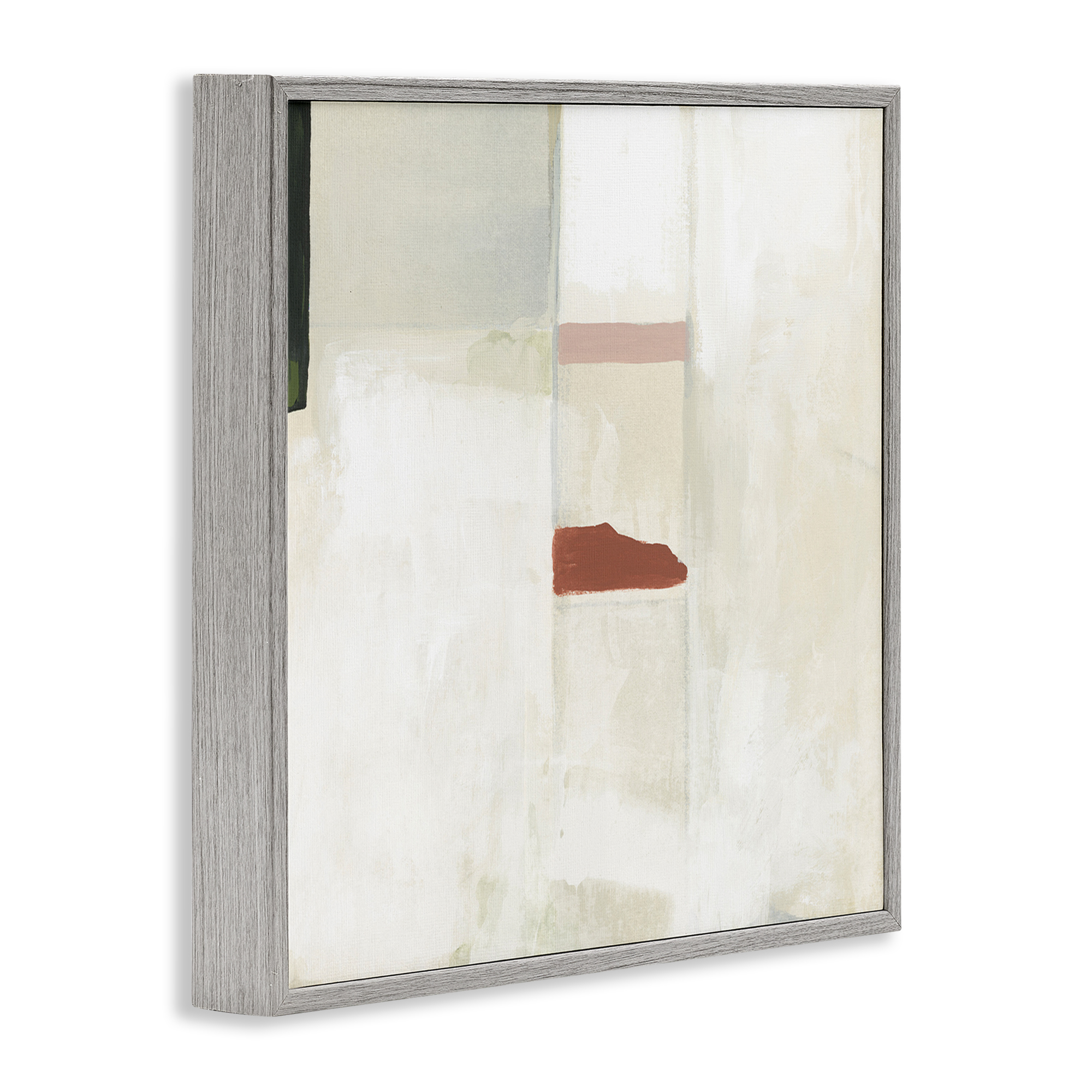 Stupell Industries Abstract with Terracotta Accent Abstract Painting Gray Framed Art Print Wall Art, 12 x 12