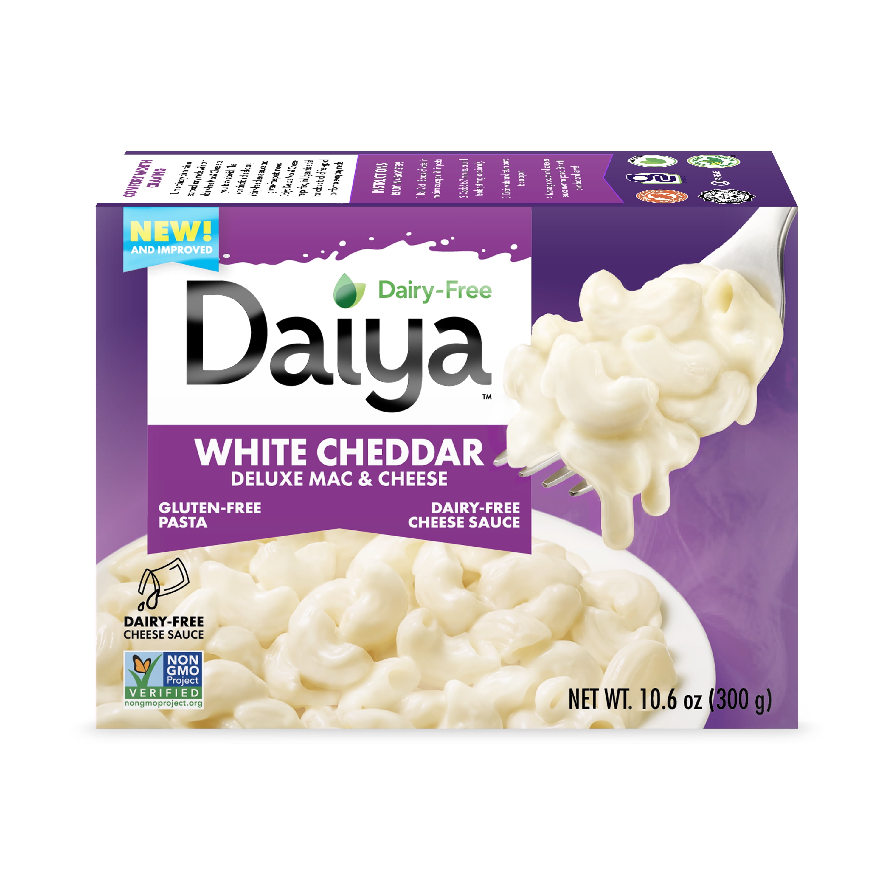 (3 pack) Daiya Dairy Free Gluten Free Deluxe White Cheddar Mac and Cheese, 10.6 oz (Shelf Stable)
