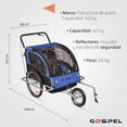 thumbnail image 2 of Remolque R20 para bicicleta 2en1 carreola niños Azul Gospel azul, 2 of 10
