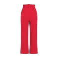 thumbnail image 5 of WIZUTIZ Palazzo Pants for Women Dressy Thin Leisure Relaxed Fit Wide Leg Palazzo Pants Spandex Elastic High Rise 7/8 Length Slacks Pants Solid with Pockets Pants for Lady Dance Outdoor Red, 5 of 5