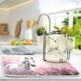 thumbnail image 5 of Horse in Pink Field Dish Drying Mat for Kitchen Counter, Ultra Absorbent Reversible Microfiber Dishes Drying Rack Pad Heat-resistant Mats 16x18in Home Decor, 5 of 7