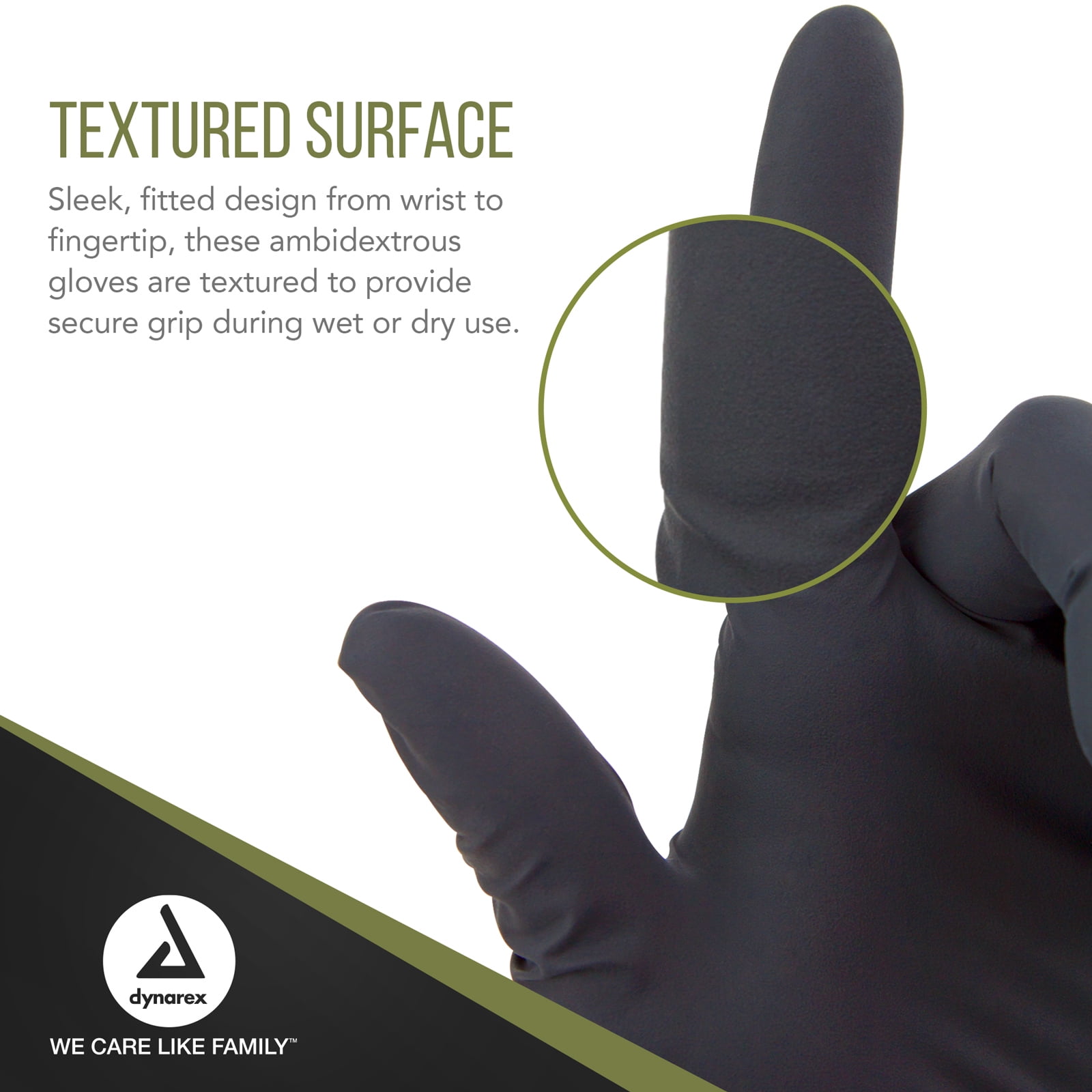 Dynarex Black Arrow Disposable Latex Exam Gloves, Powder-Free, For Healthcare, Law Enforcement, Tattoo, Salon or Spa, Black Gloves (1 Case of 1000 Gloves, Large Size)
