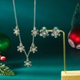 thumbnail image 3 of NICKSUN Christmas Snowflake Rhinestone Jewelry Set for Women, Crystal Pearl Snowflake Pendant Necklace & Dangle Earrings Matching Set, Winter Xmas Holiday Party Accessory Gift, 3 of 6