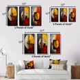 thumbnail image 4 of Designart "Belgian Conversations Geometric Abstraction VII" Modern Geometric Framed Wall Art Set Of 3 - Gold Abstract Geometric Frame Canvas Set For Living Room Decor, 4 of 6