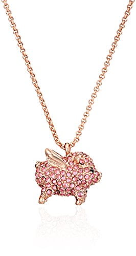 Pink Pave Pig Mini Pendant Necklace 