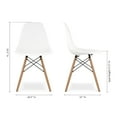 thumbnail image 6 of Modholic Tulip 36" Round Wood Dining Table & Set Of 4 Wood Leg Chairs, White, 6 of 6