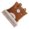 thumbnail image 4 of Cartoon Pillow Blanket Multi Function Air Conditioning Blanket Insertable Pillow Hand Warmer for Office Napping Brown Bear, 4 of 5
