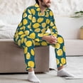 thumbnail image 7 of Fotbe Lemon Pattern Long Sleeve Pajama Set for Men,Sleepwear Set,2-piece Loungewear Set,Soft PJs Comfy Nightwear with Pockets-X-Large, 7 of 7