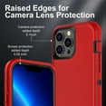 thumbnail image 4 of Designed for Apple iPhone 13 Pro Max Heavy Duty Case Compatible with Magnetic Wireless Charging, Triple Layer Protection Shockproof Drop Tested Protective Case for Apple iPhone 13 Pro Max, Red, 4 of 6