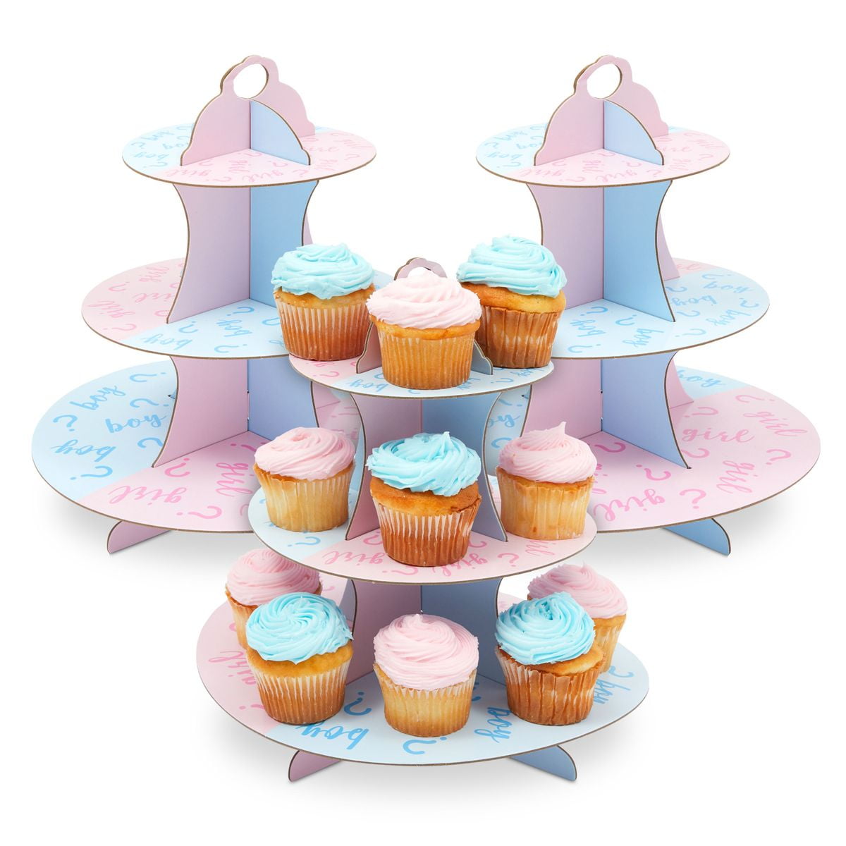 3 Pack 3 Tier Cardboard Cupcake Tower Holder Stands for Display Dessert