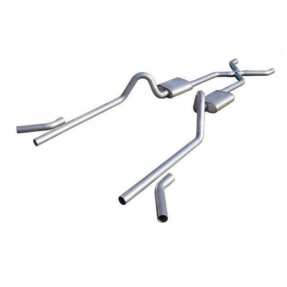 Pypes Exhaust Crossmember Back w/X-Pipe 55-57 Split Rear Dual Exit 2.5 in