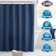 thumbnail image 3 of Clorox Waterproof Fabric Shower Curtain, Ashington Pattern, Blue, 72" x 72", 3 of 6