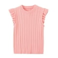 thumbnail image 1 of MIASHUI Gilet Sans Manches pour Enfants, Garçons Filles, Volants Tricotés, Rose, 3-4 Ans, 1 of 5