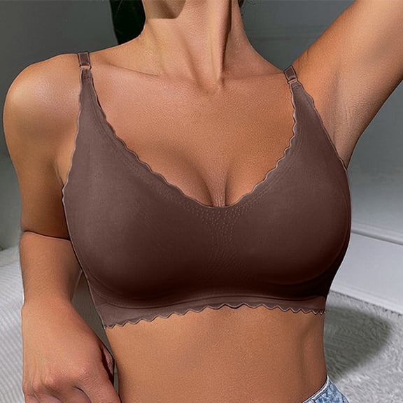 WCJM Women'S Nylon,Spandex Gy1 Nylon Underwear 3Pc Bras For Women Sexy Push Up Wireless Solid Color Underwear Adjustable Breathable Comfort Support Anti Drop Bra