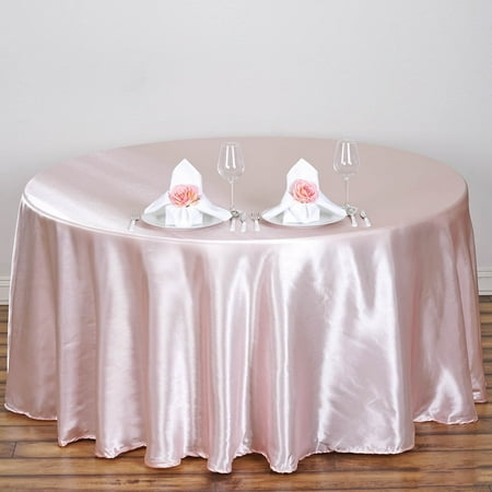 

108 Satin Round Tablecloth Rose Gold | Blush - Pack of 1 Tablecloth