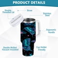 thumbnail image 4 of 30 oz Insulated Stainless Steel Tumbler Double Wall Stainless Steel Tumbler with 2-Way Drinking Butterfly and The Moon, 4 of 9
