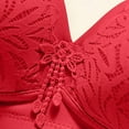 thumbnail image 5 of ALLLIST Wirefree Bras for Women Red Embroidery Bralette Breathable T Shirt Women's Lingerie Size S-3XL, 5 of 6