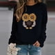 thumbnail image 1 of Puntoco mujeres o-cuello encantador búho impresión cómoda manga larga sudadera tops Puntoco Puntoco-1485, 1 of 4
