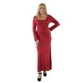 thumbnail image 6 of Women's Plus Size Long Sleeve Scoop Neck Maxi, 6 of 8