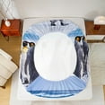 thumbnail image 7 of Manfei Teens Antarctic Penguin Queen Sheet Sets, 3D Animal Flat Sheet, Kawaii Wildlife Queen Fitted Sheet, Microfiber Bedroom Decor, 4 Pieces, 7 of 7