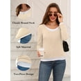 thumbnail image 2 of OHHSHEEN Womens Long Sleeve Shirts, Casual Crewneck Tunic Tops for Womens Fall, Basic Tees for Women Loose Fit, 2 of 6