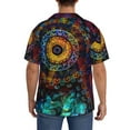 thumbnail image 7 of Goofa Mandala Colorful Printed Men's Casual Short-sleeved Shirt,Lightweight Breathable Button-down,Summer Casual men's top,Versatile Fashion shirt-Large, 7 of 7