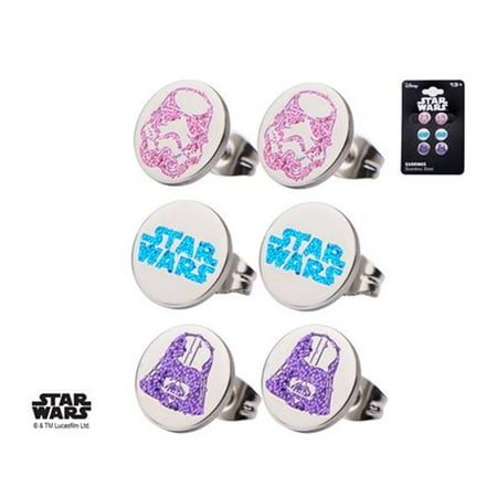 Swtwer Set Logo Darth Vader Stormtrooper Tween Stainless Steel Stud Earrings Swtwer Set Logo Darth Vader Stormtrooper Tween Stainless Steel Stud Earrings