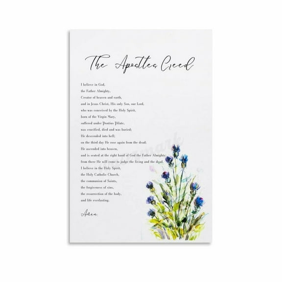 Apostles Creed Prayer Poster Catholic Art (2) Canvas Painting Wall Art Poster for Bedroom Living Room Decor