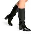 thumbnail image 5 of DREAM PAIRS Women's Knee High Slouch Boots Side Zipper Chunky Heel Tall Boots with Buckle, 5 of 6