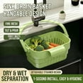 thumbnail image 6 of Linnome 2-In-1 Foldable Sink Basket Hanging Sink Colander Food Residue Filter Sponge Utensil Storage Strainer for Kitchen Fruit Vegetable Wash, 6 of 9