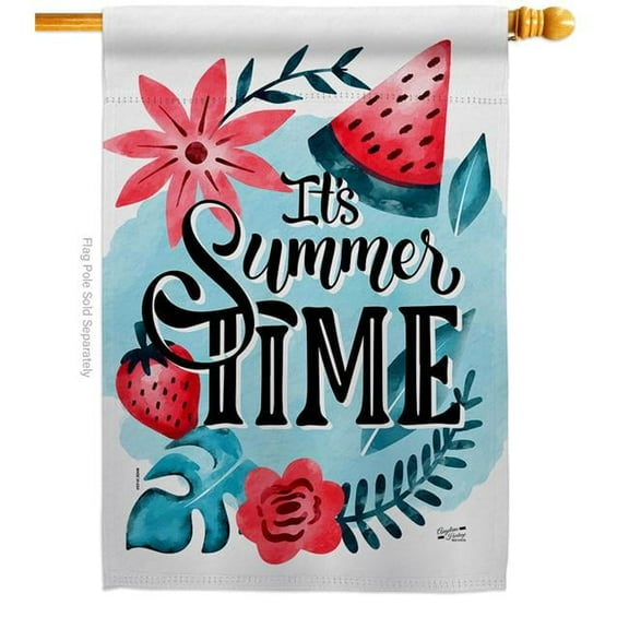 Angeleno Heritage H137528-BO Its Summer Summertime Fun & Sun 28 x 40 in. Double-Sided Decorative Vertical House Flags for Decoration Banner Garden Yard Gift