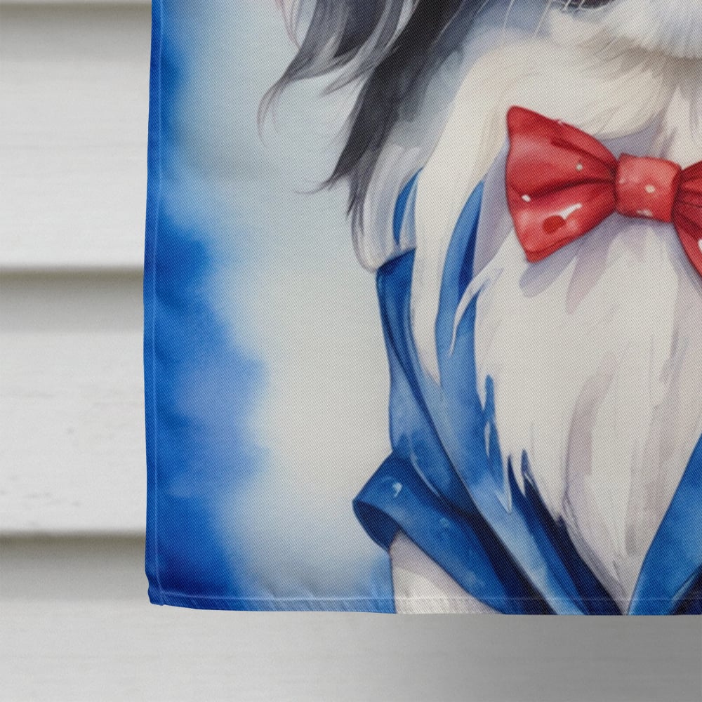 Japanese Chin Patriotic American House Flag 28 in x 40 in