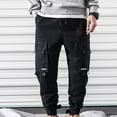 thumbnail image 4 of UVEASISHA Men's Outdoor Cargo Pants,Mens Athletic Pants Relaxed Fit Stretch Drawstring Jogging Pants Casual Lightweight Workout Pants with Adjustable Ankle Cuff Sales Today, 4 of 6